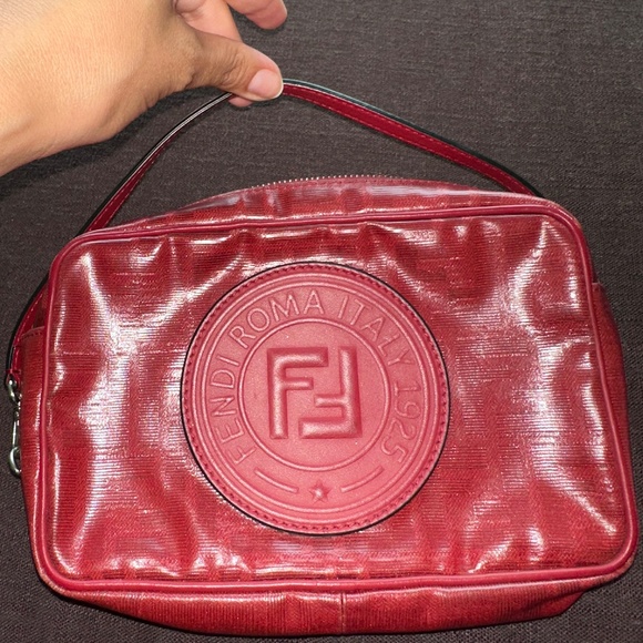 FENDI Vitello Century FF 1974 Stamp Rosso Camera Bag - Picture 5 of 10